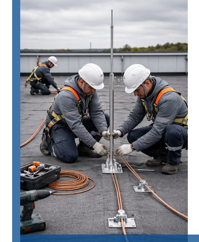 Монтаж молниезащиты на кровле в Сердобске под ключ с гарантией