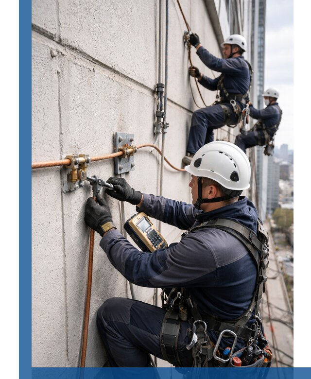 Монтаж системы заземления здания и молниезащиты в Сердобске