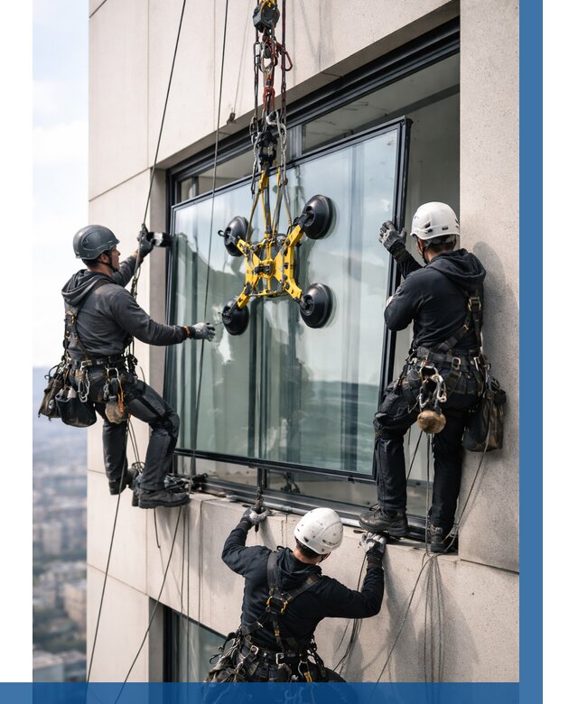 Монтаж стеклопакетов на высоте в Сердобске от 3236 р. | ВЫСОТНИК-Срд