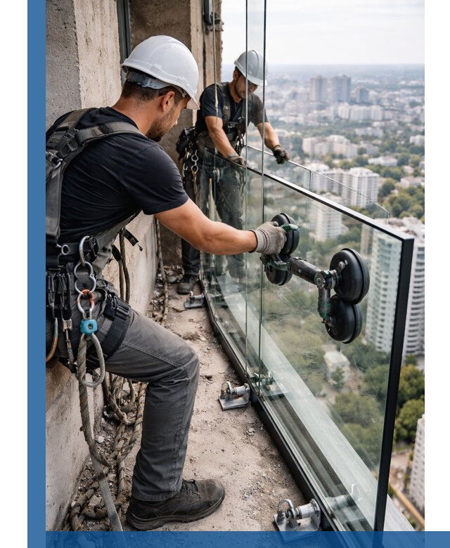 Монтаж стеклянных ограждений под ключ с гарантией в Сердобске