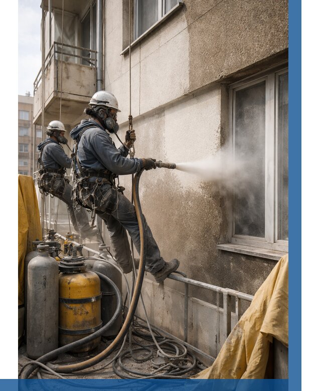 Пескоструйная очистка фасада в Сердобске от 657 р. | ВЫСОТНИК-Срд