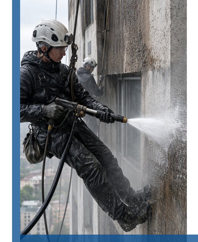 Гидроструйная очистка фасадов и конструкций в Сердобске