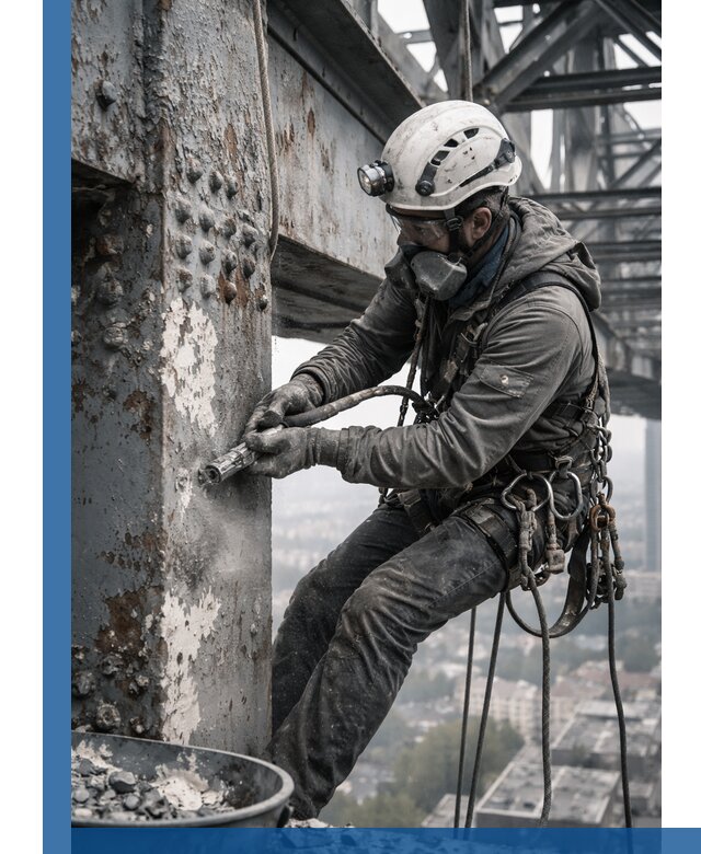 Удаление старой краски с металлических конструкций в Сердобске