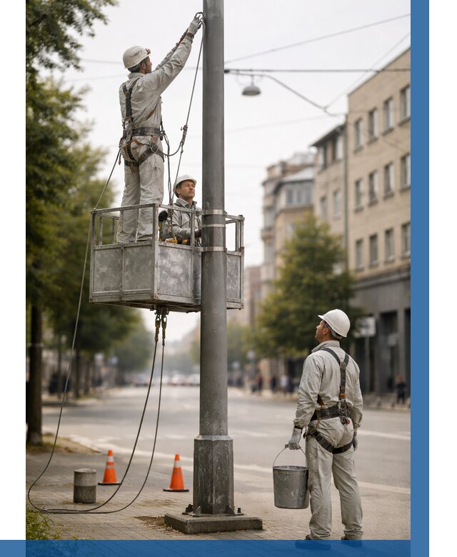 Покраска опор освещения в Сердобске от 5056 р. | ВЫСОТНИК-Срд