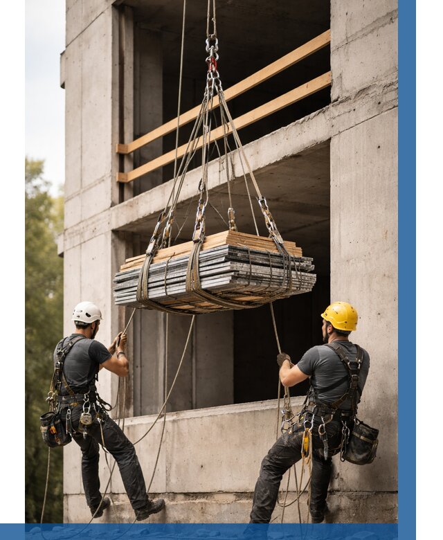 Подъем материала на этаж веревками в Сердобске от 1517 р. | ВЫСОТНИК-Срд