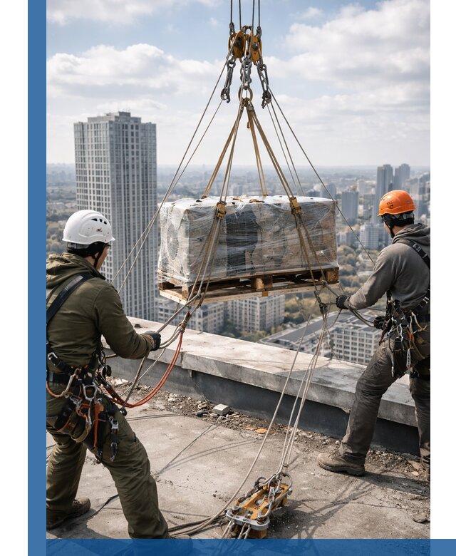 Подъем и монтаж крупногабаритных грузов на крышу в Сердобске