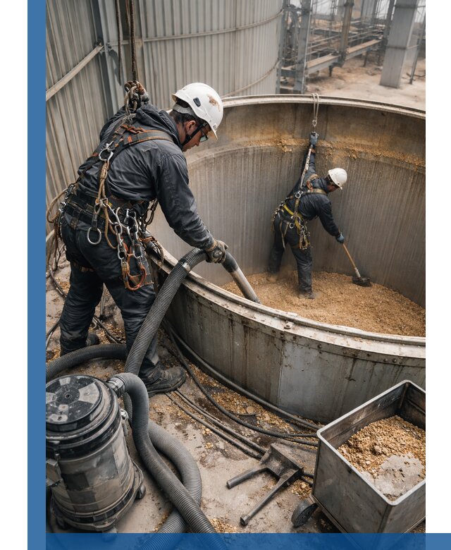 Профессиональная чистка зерновых бункеров в Сердобске с выездом