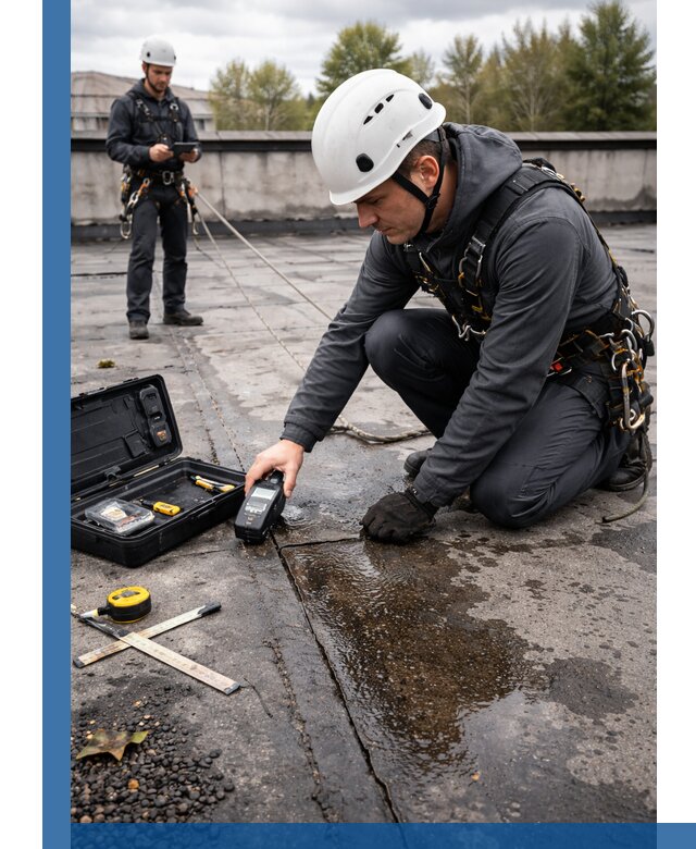 Обследование кровли на протечки и выявление дефектов в Сердобске