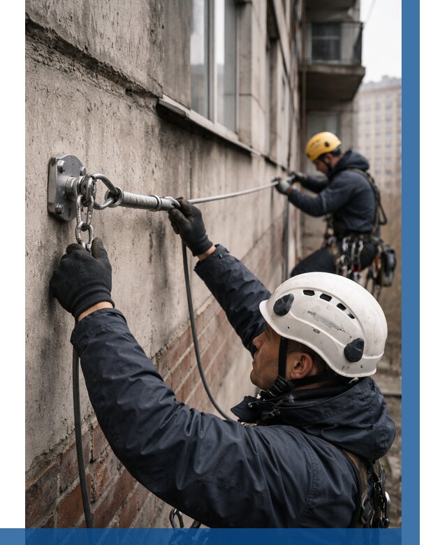 Монтаж анкерных линий в Сердобске от 3033 р. | ВЫСОТНИК-Срд